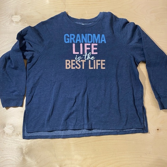 Positive Tees Navy Blue Graphic Sweatshirt 2X (20W - 22W) (MM) - Picture 2 of 13